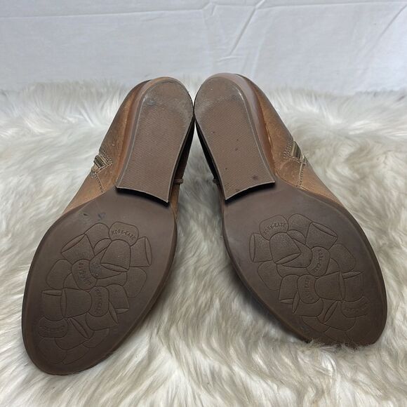 Kork-Ease Natalya Dark Tan Distressed Leather Side Zip Booties Sz 7.5 - Picture 7 of 8